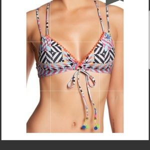 Isabella Rose Swahili Geo Pom Pom Bikini Top